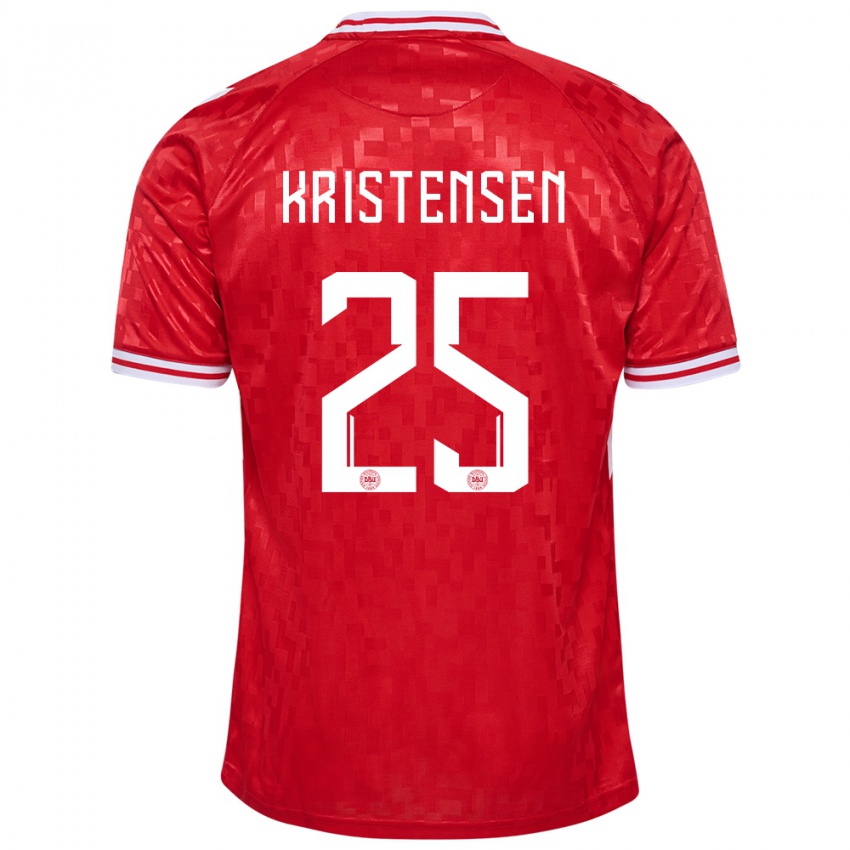 Niño Camiseta Dinamarca Rasmus Kristensen #25 Rojo 1ª Equipación 24-26 La Camisa Perú