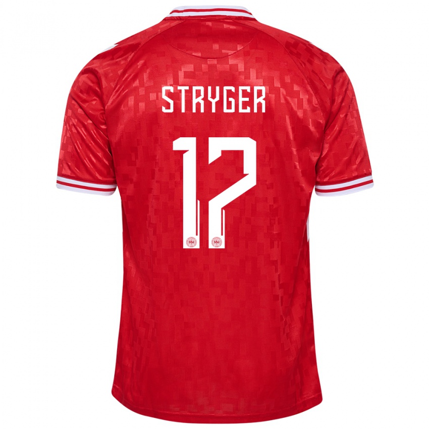 Niño Camiseta Dinamarca Jens Stryger Larsen #17 Rojo 1ª Equipación 24-26 La Camisa Perú