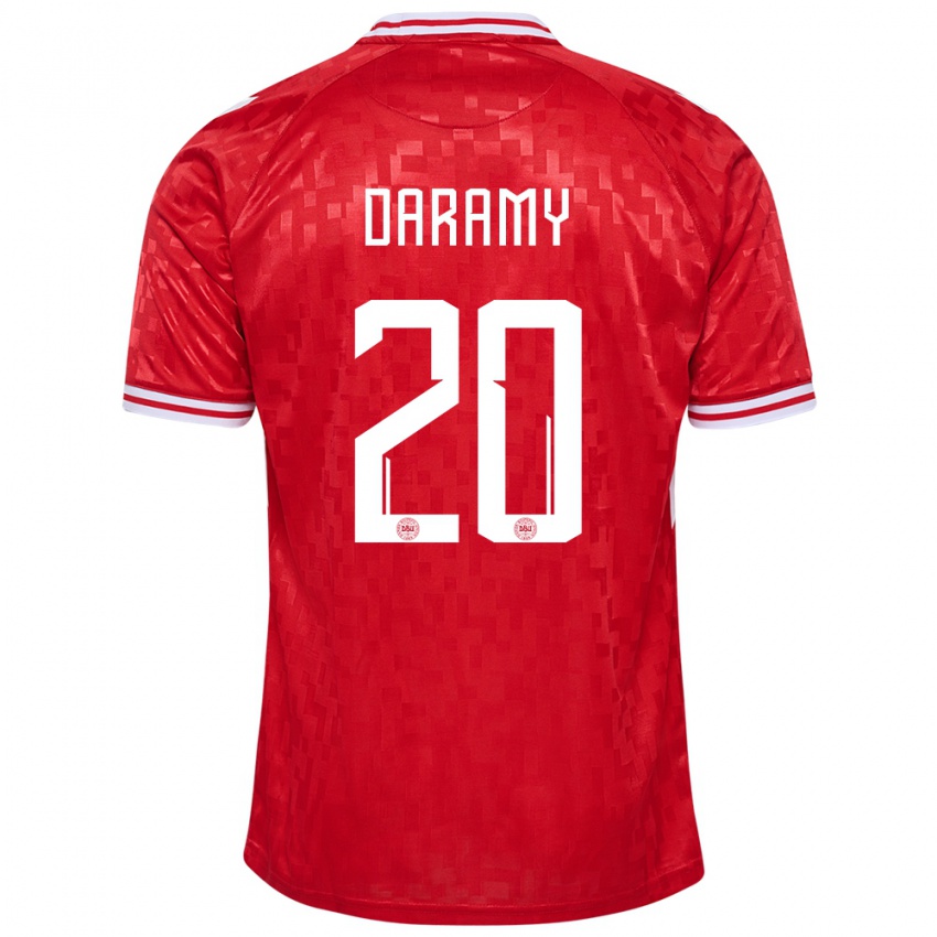 Niño Camiseta Dinamarca Mohamed Daramy #20 Rojo 1ª Equipación 24-26 La Camisa Perú