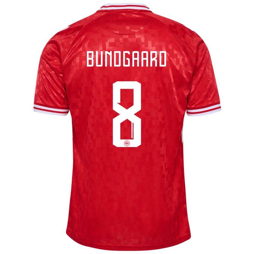 Niño Camiseta Dinamarca Filip Bundgaard #8 Rojo 1ª Equipación 24-26 La Camisa Perú