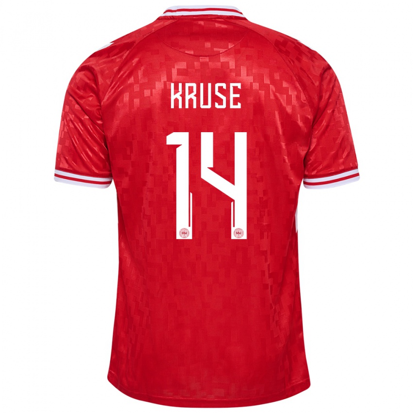 Niño Camiseta Dinamarca David Kruse #14 Rojo 1ª Equipación 24-26 La Camisa Perú