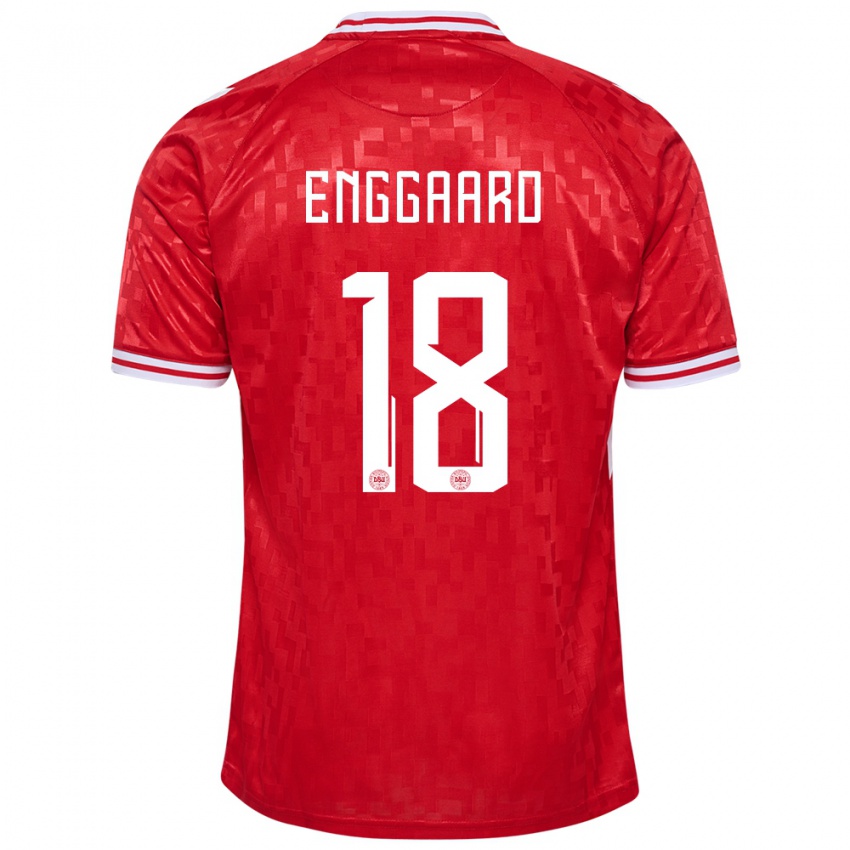 Niño Camiseta Dinamarca Mads Enggaard #18 Rojo 1ª Equipación 24-26 La Camisa Perú