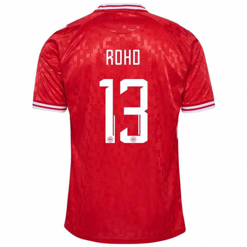 Niño Camiseta Dinamarca Emil Rohd #13 Rojo 1ª Equipación 24-26 La Camisa Perú