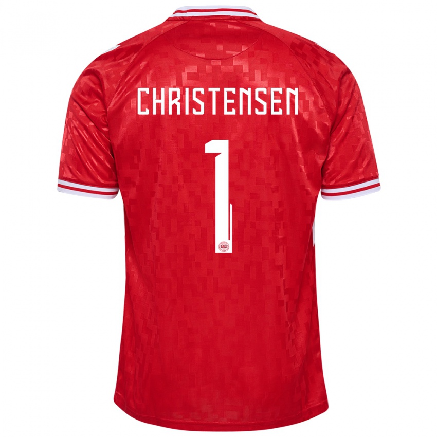 Niño Camiseta Dinamarca Lene Christensen #1 Rojo 1ª Equipación 24-26 La Camisa Perú