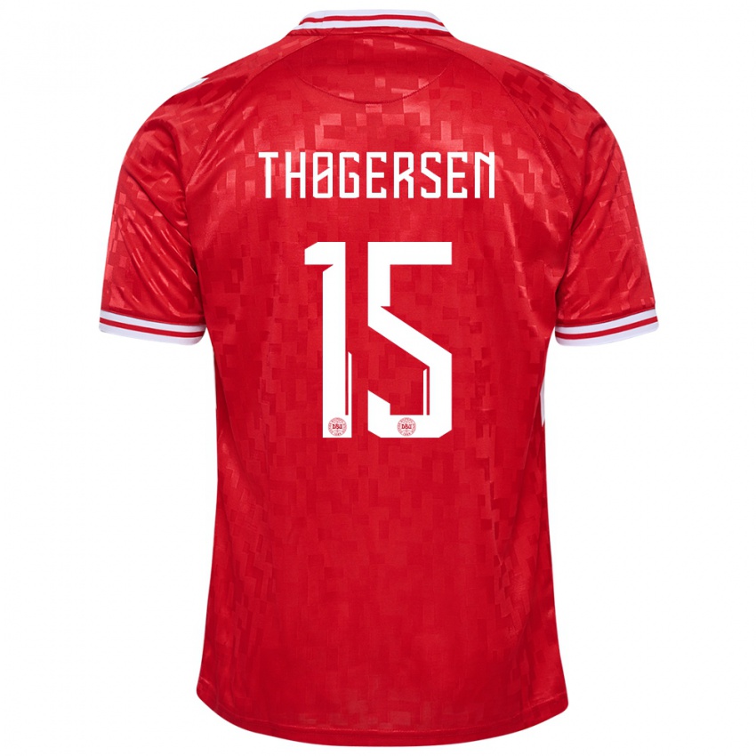 Niño Camiseta Dinamarca Frederikke Thøgersen #15 Rojo 1ª Equipación 24-26 La Camisa Perú