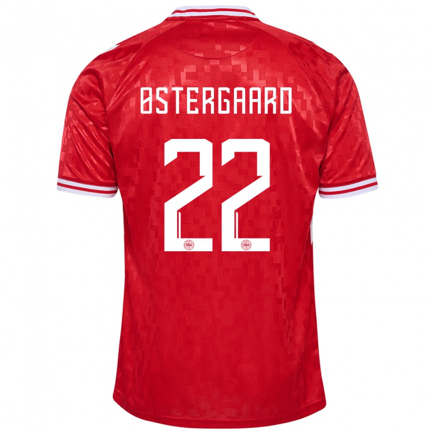 Niño Camiseta Dinamarca Maja Bay Ostergaard #22 Rojo 1ª Equipación 24-26 La Camisa Perú
