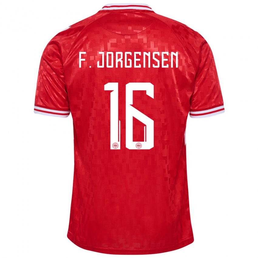 Niño Camiseta Dinamarca Filip Jorgensen #16 Rojo 1ª Equipación 24-26 La Camisa Perú