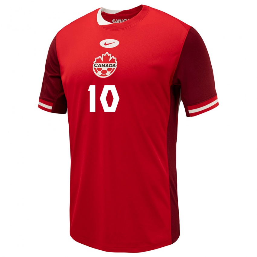 Niño Camiseta Canadá Jonathan David #10 Rojo 1ª Equipación 24-26 La Camisa Perú