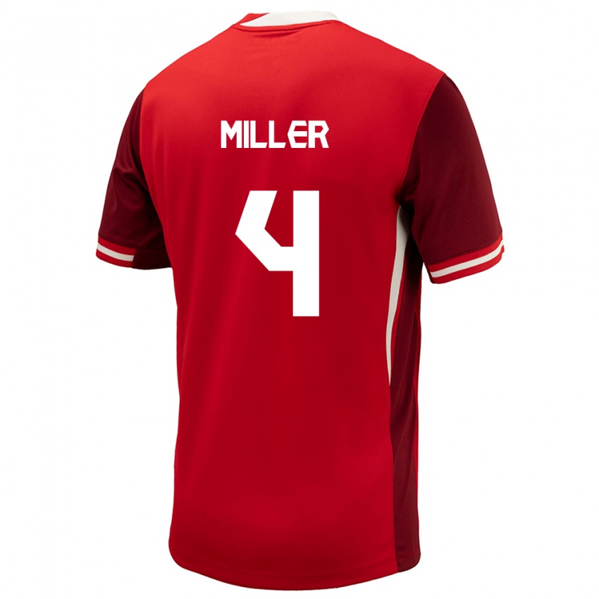 Niño Camiseta Canadá Kamal Miller #4 Rojo 1ª Equipación 24-26 La Camisa Perú