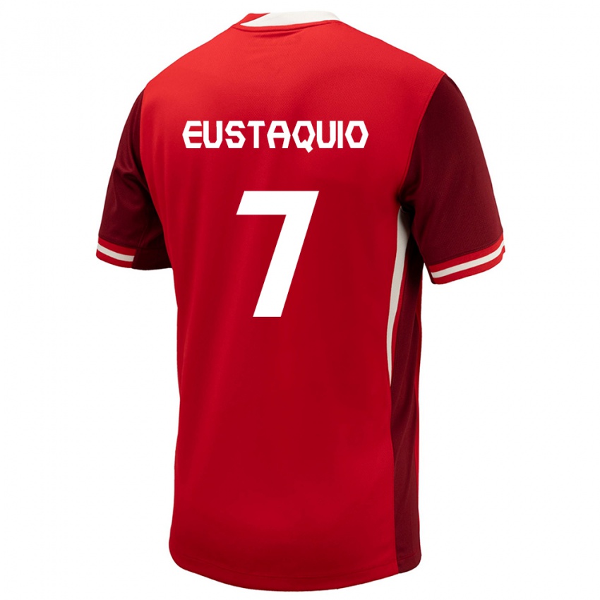 Niño Camiseta Canadá Stephen Eustaquio #7 Rojo 1ª Equipación 24-26 La Camisa Perú