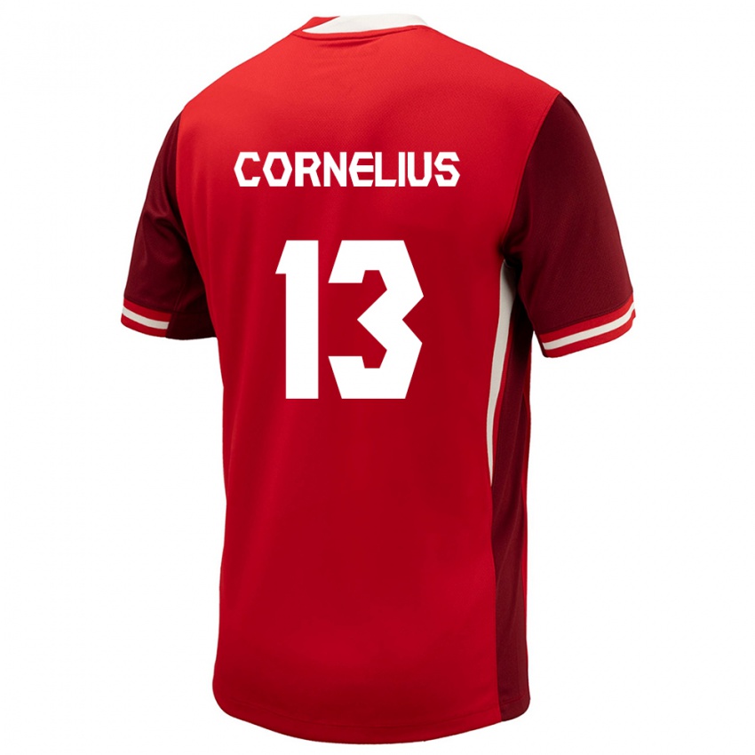 Niño Camiseta Canadá Derek Cornelius #13 Rojo 1ª Equipación 24-26 La Camisa Perú