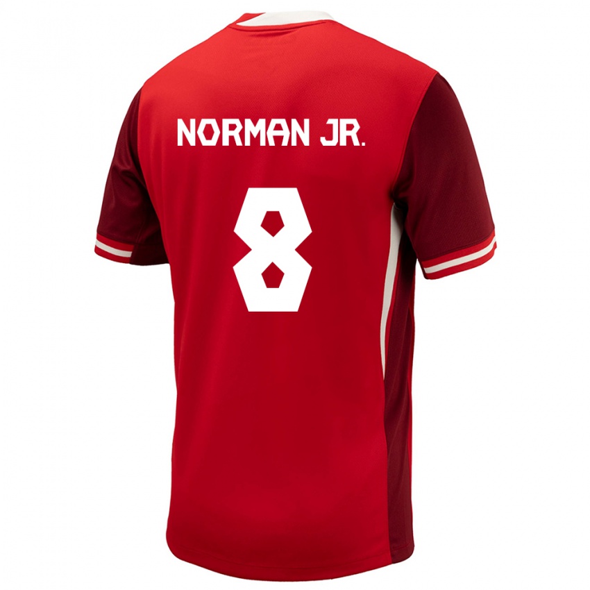 Niño Camiseta Canadá David Norman Jr. #8 Rojo 1ª Equipación 24-26 La Camisa Perú