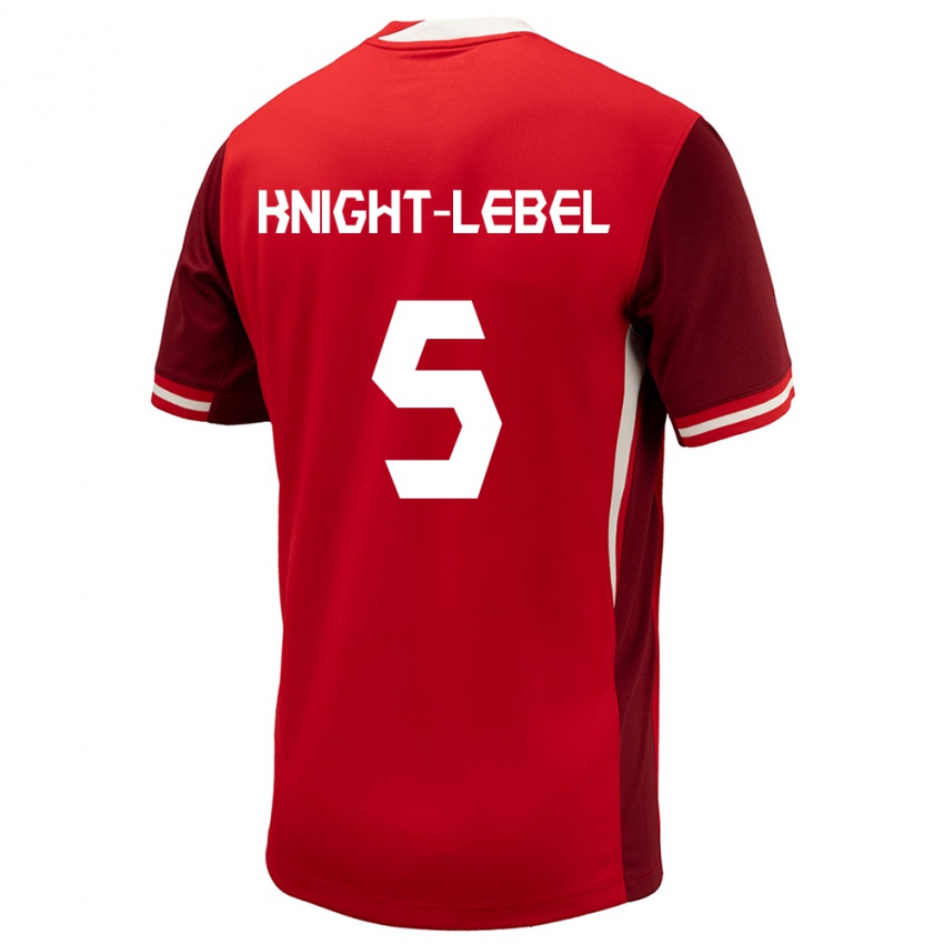 Niño Camiseta Canadá Jamie Knight Lebel #5 Rojo 1ª Equipación 24-26 La Camisa Perú