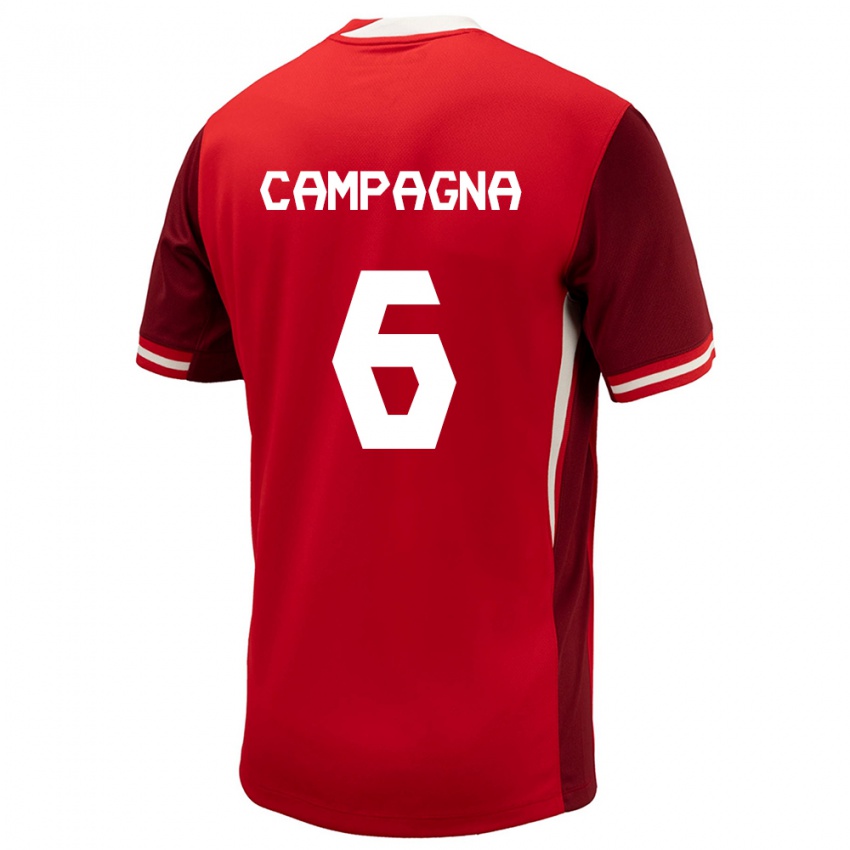 Niño Camiseta Canadá Matteo Campagna #6 Rojo 1ª Equipación 24-26 La Camisa Perú