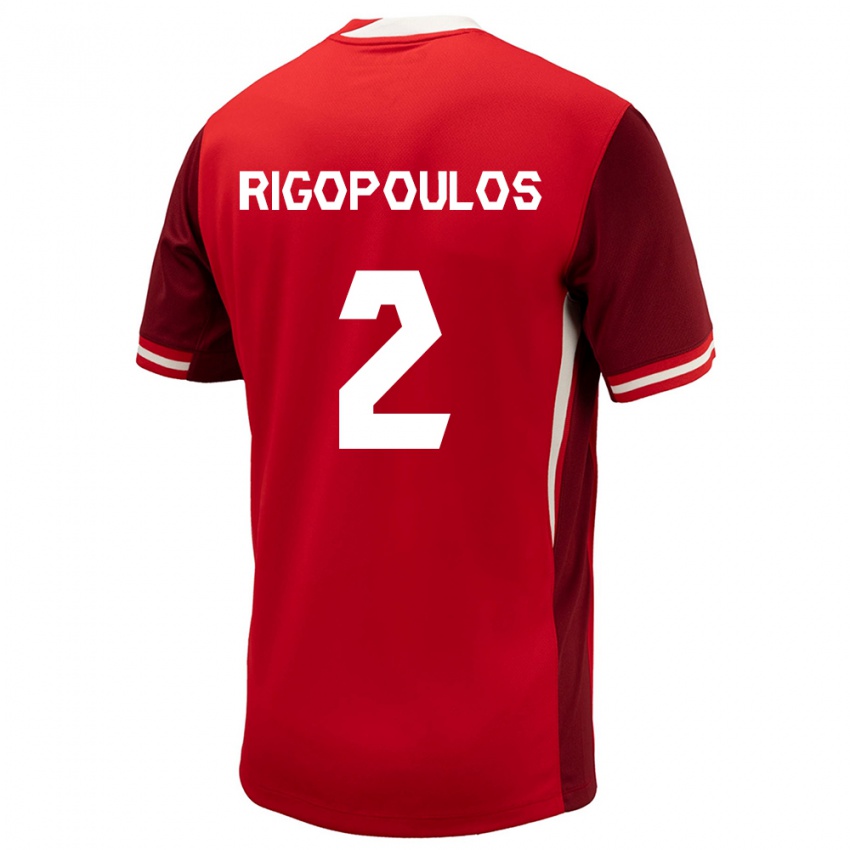 Niño Camiseta Canadá Theo Rigopoulos #2 Rojo 1ª Equipación 24-26 La Camisa Perú