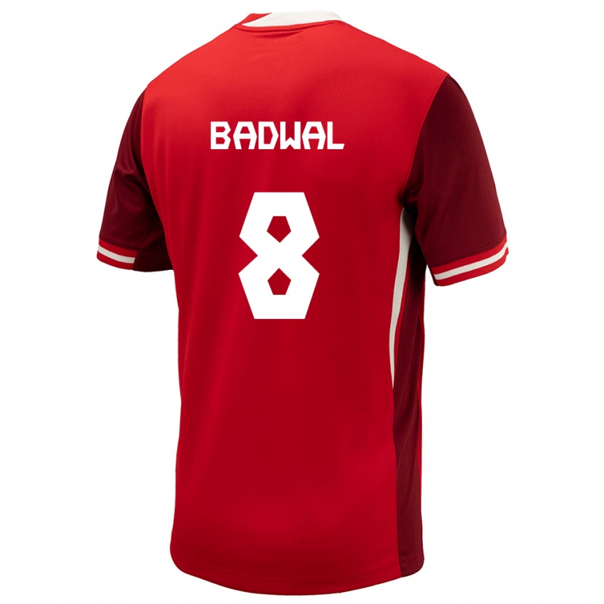 Niño Camiseta Canadá Jeevan Badwal #8 Rojo 1ª Equipación 24-26 La Camisa Perú