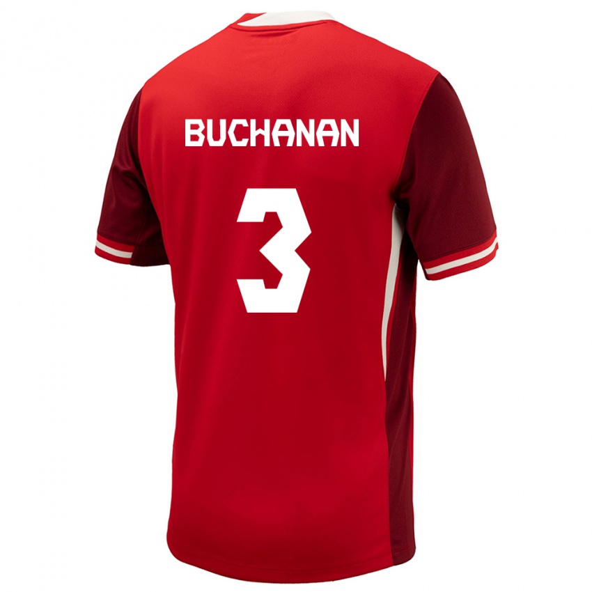 Niño Camiseta Canadá Kadeisha Buchanan #3 Rojo 1ª Equipación 24-26 La Camisa Perú