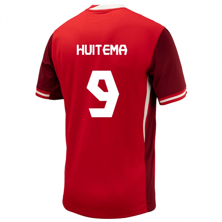 Niño Camiseta Canadá Jordyn Huitema #9 Rojo 1ª Equipación 24-26 La Camisa Perú