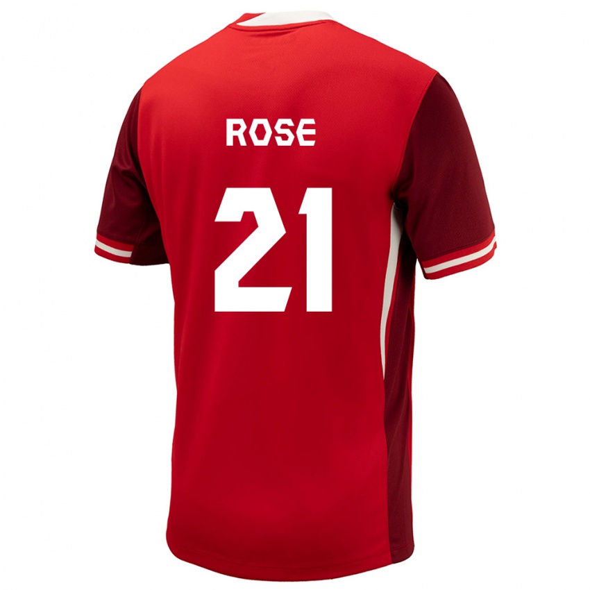 Niño Camiseta Canadá Jade Rose #21 Rojo 1ª Equipación 24-26 La Camisa Perú