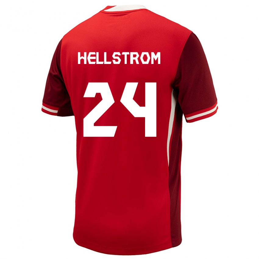 Niño Camiseta Canadá Jenna Hellstrom #24 Rojo 1ª Equipación 24-26 La Camisa Perú