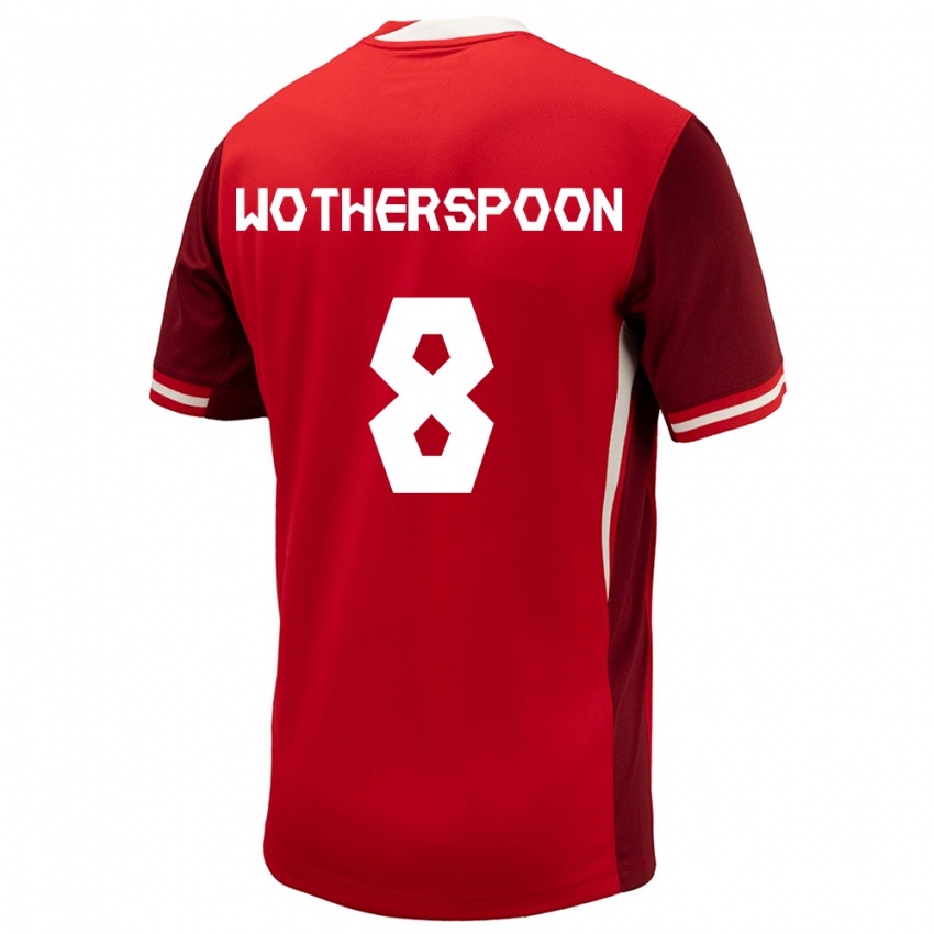 Niño Camiseta Canadá David Wotherspoon #8 Rojo 1ª Equipación 24-26 La Camisa Perú