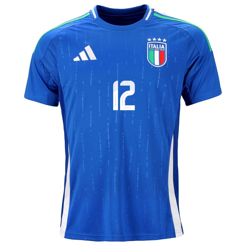 Niño Camiseta Italia Francesco Plaia #12 Azul 1ª Equipación 24-26 La Camisa Perú