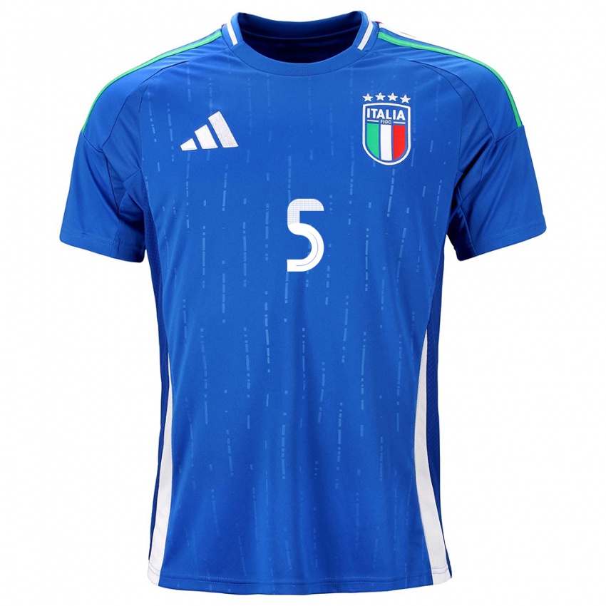 Niño Camiseta Italia Elena Linari #5 Azul 1ª Equipación 24-26 La Camisa Perú