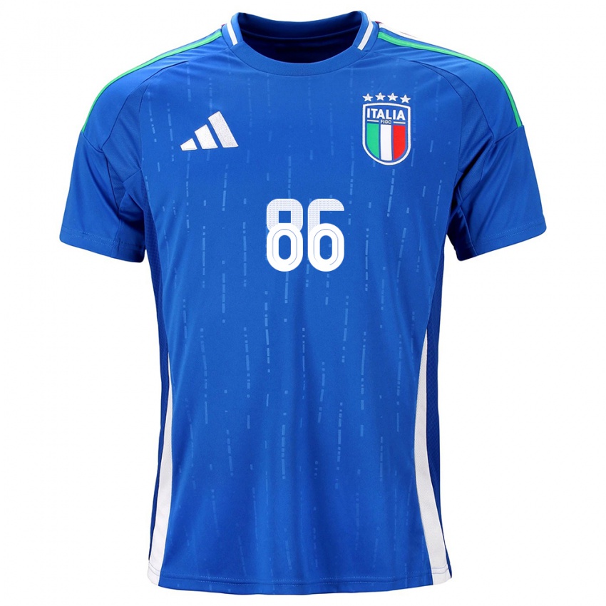 Niño Camiseta Italia Daniele Montevago #86 Azul 1ª Equipación 24-26 La Camisa Perú