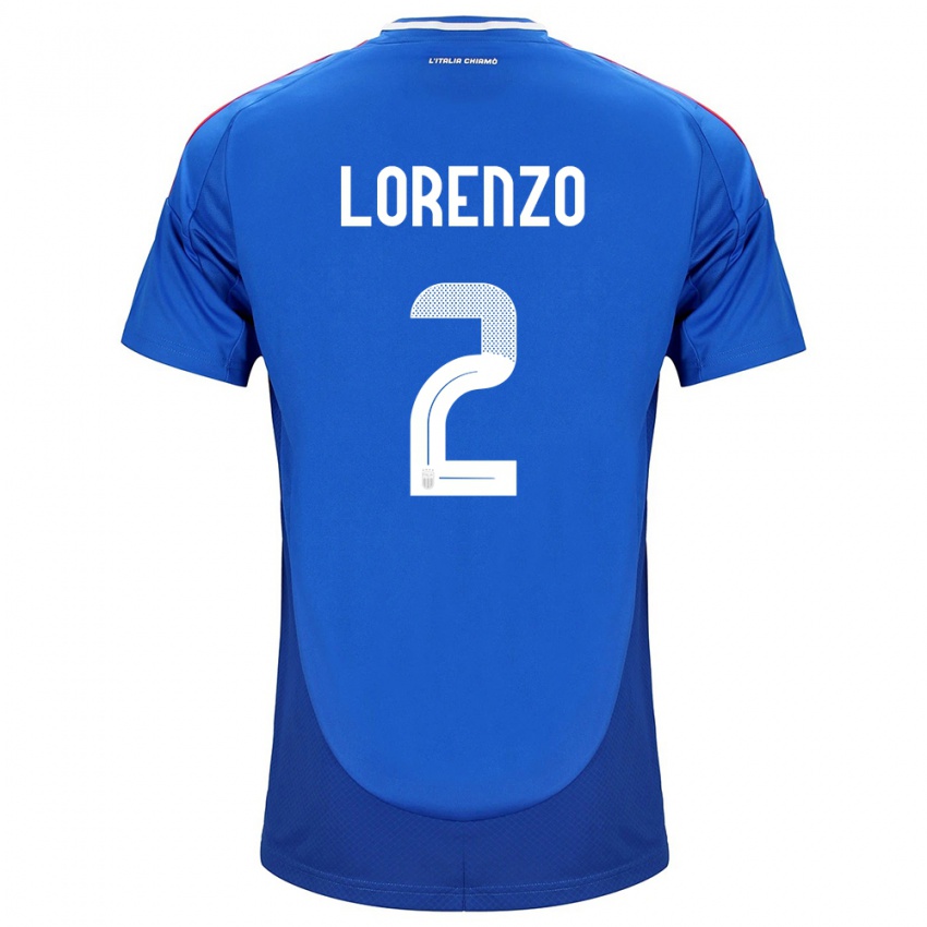 Niño Camiseta Italia Giovanni Di Lorenzo #2 Azul 1ª Equipación 24-26 La Camisa Perú