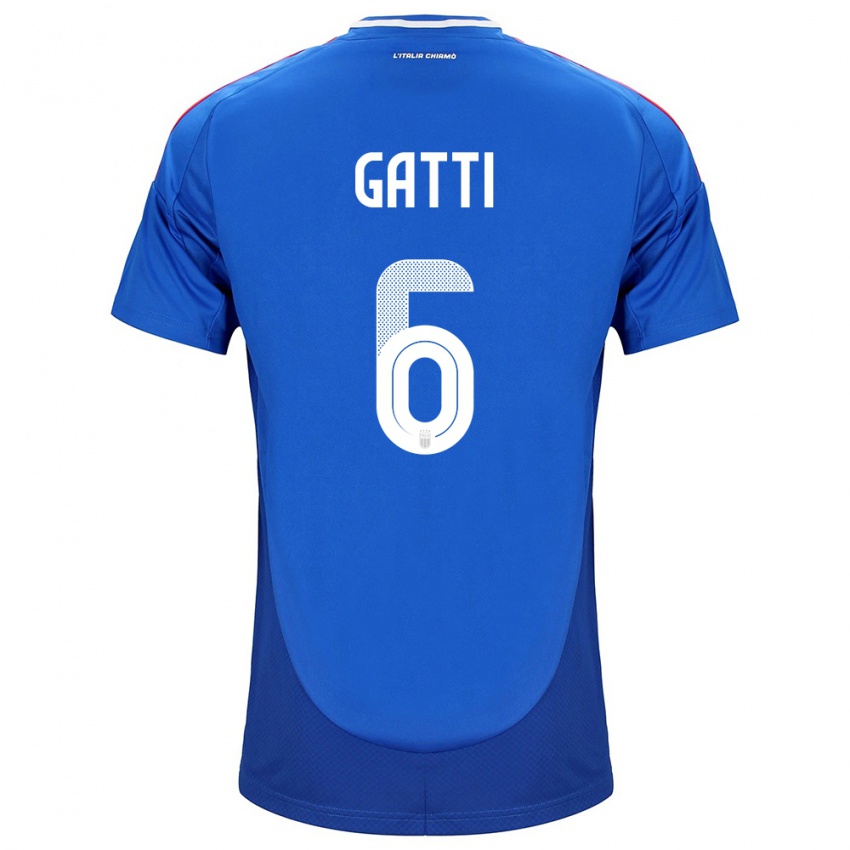 Niño Camiseta Italia Federico Gatti #6 Azul 1ª Equipación 24-26 La Camisa Perú