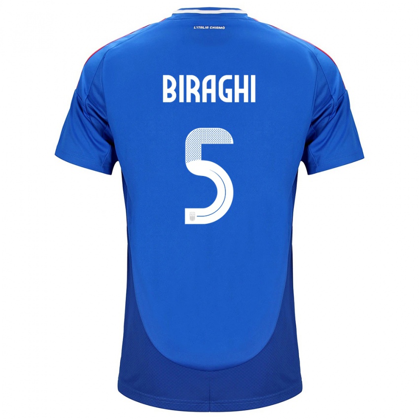 Niño Camiseta Italia Cristiano Biraghi #5 Azul 1ª Equipación 24-26 La Camisa Perú