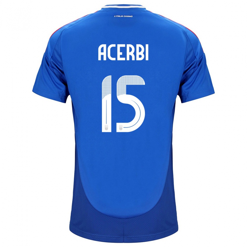 Niño Camiseta Italia Francesco Acerbi #15 Azul 1ª Equipación 24-26 La Camisa Perú