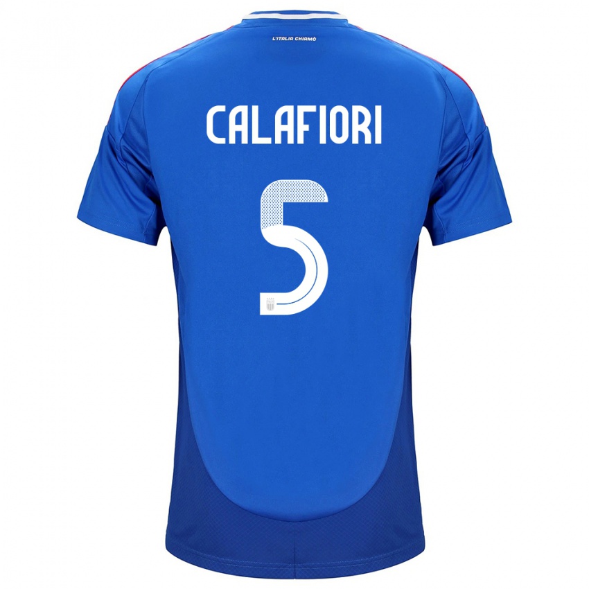 Niño Camiseta Italia Riccardo Calafiori #5 Azul 1ª Equipación 24-26 La Camisa Perú