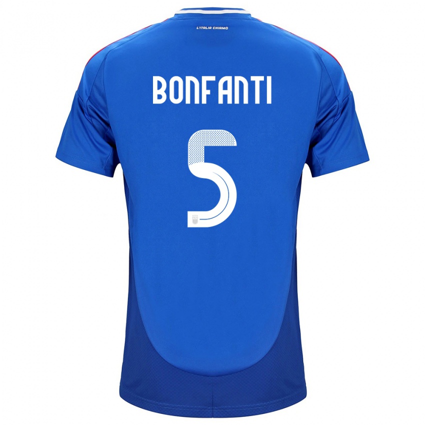 Niño Camiseta Italia Giovanni Bonfanti #5 Azul 1ª Equipación 24-26 La Camisa Perú