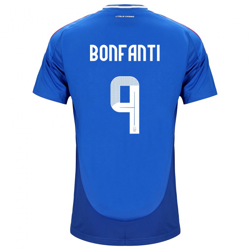 Niño Camiseta Italia Nicholas Bonfanti #9 Azul 1ª Equipación 24-26 La Camisa Perú