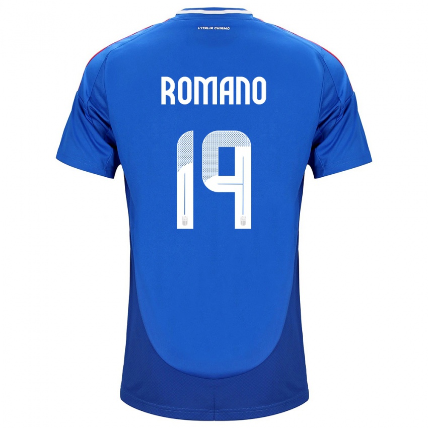 Niño Camiseta Italia Marco Romano #19 Azul 1ª Equipación 24-26 La Camisa Perú