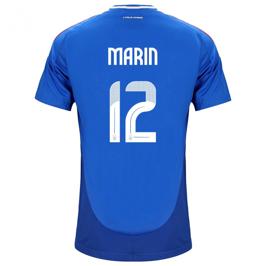 Niño Camiseta Italia Renato Marin #12 Azul 1ª Equipación 24-26 La Camisa Perú