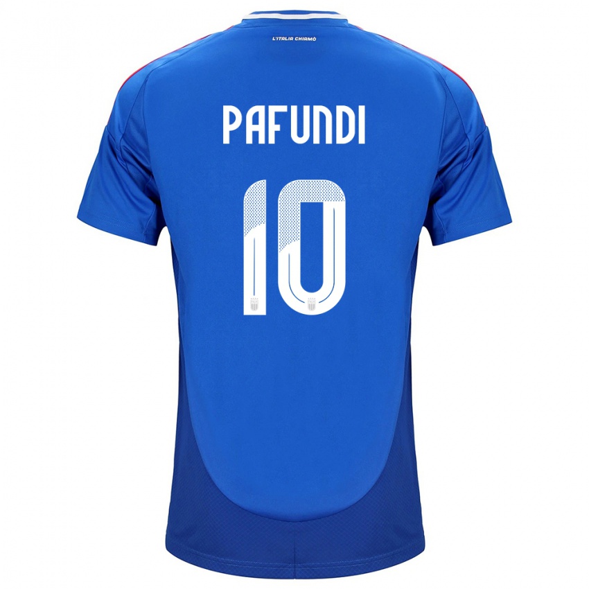 Niño Camiseta Italia Simone Pafundi #10 Azul 1ª Equipación 24-26 La Camisa Perú