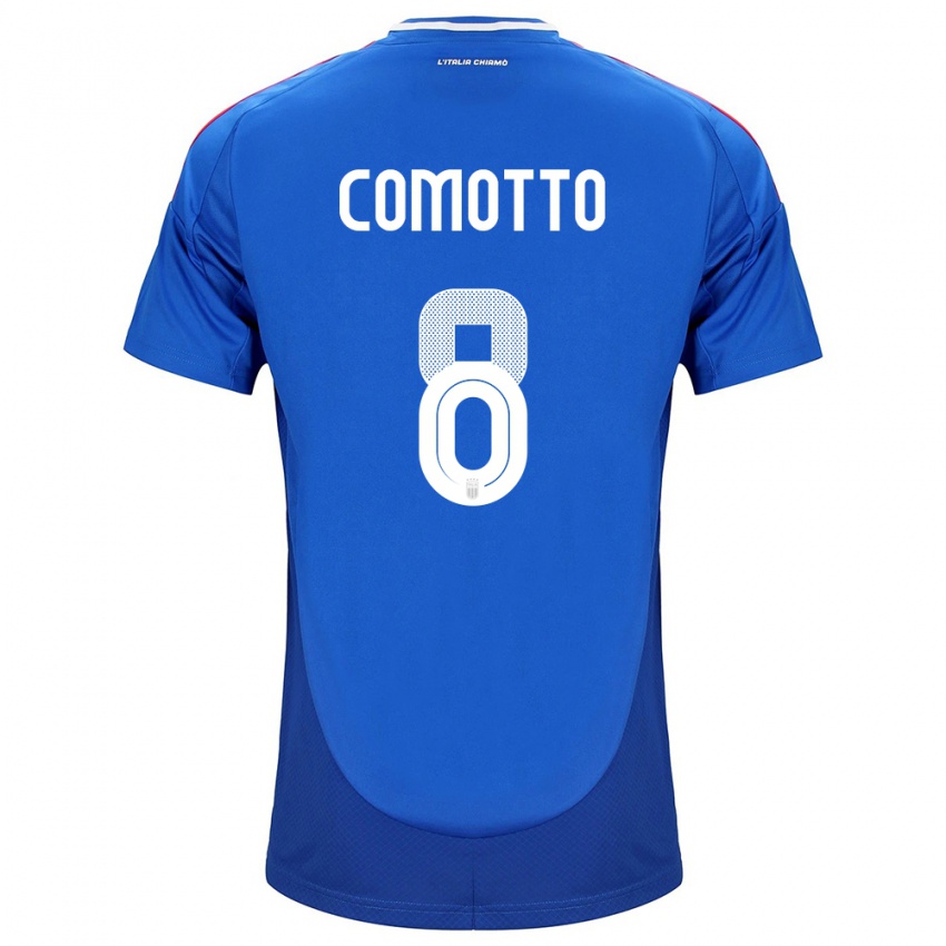 Niño Camiseta Italia Christian Comotto #8 Azul 1ª Equipación 24-26 La Camisa Perú