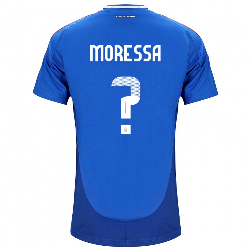 Niño Camiseta Italia Kevin Moressa #0 Azul 1ª Equipación 24-26 La Camisa Perú