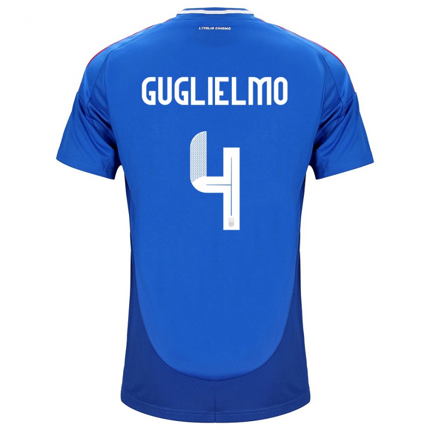 Niño Camiseta Italia Lucia Di Guglielmo #4 Azul 1ª Equipación 24-26 La Camisa Perú