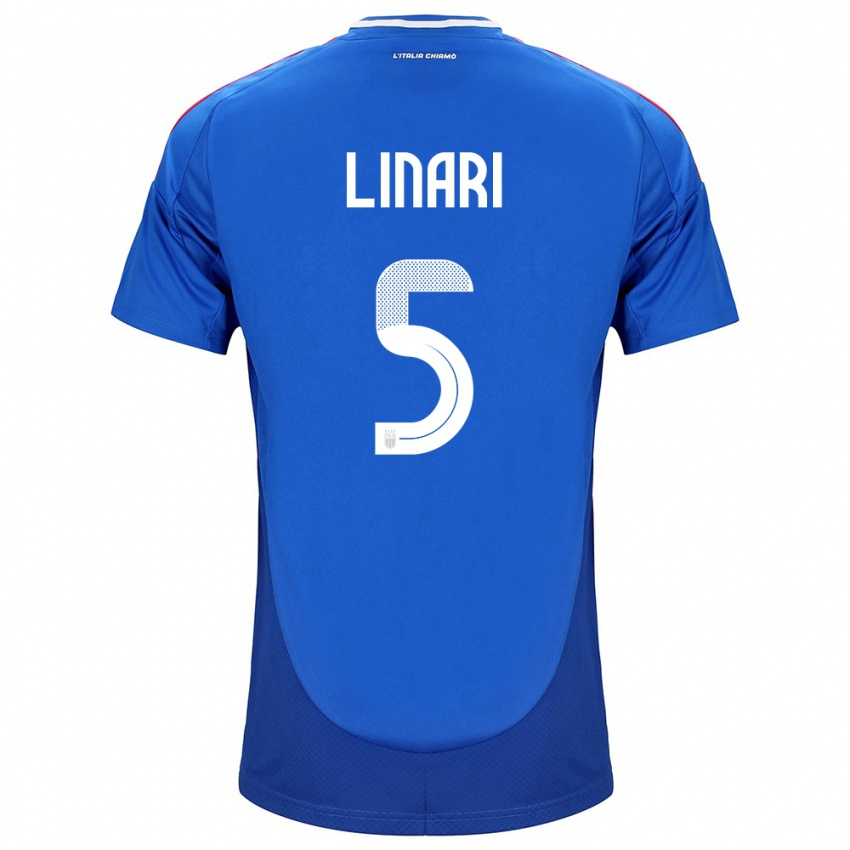 Niño Camiseta Italia Elena Linari #5 Azul 1ª Equipación 24-26 La Camisa Perú