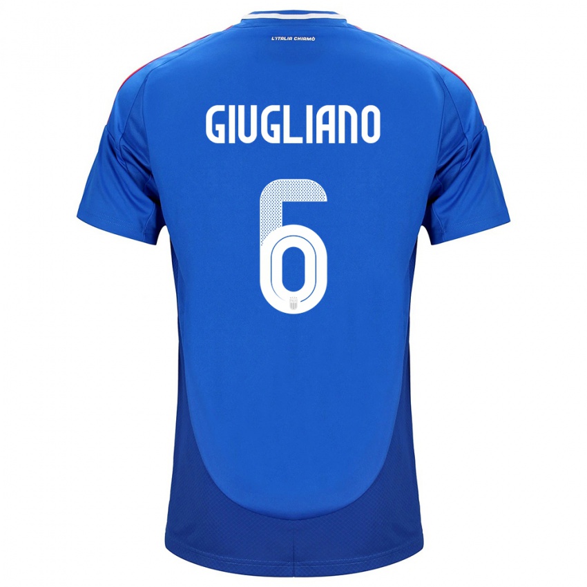 Niño Camiseta Italia Manuela Giugliano #6 Azul 1ª Equipación 24-26 La Camisa Perú