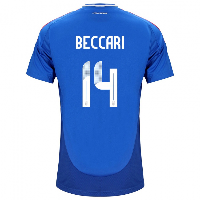 Niño Camiseta Italia Chiara Beccari #14 Azul 1ª Equipación 24-26 La Camisa Perú