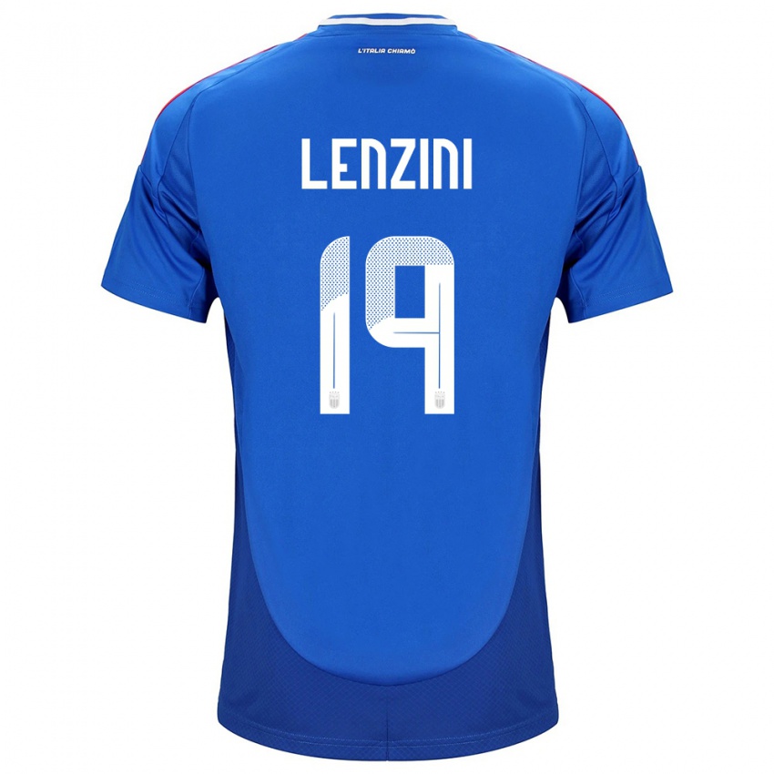 Niño Camiseta Italia Martina Lenzini #19 Azul 1ª Equipación 24-26 La Camisa Perú