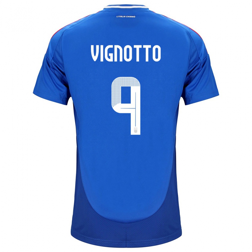 Niño Camiseta Italia Elisabetta Vignotto #9 Azul 1ª Equipación 24-26 La Camisa Perú