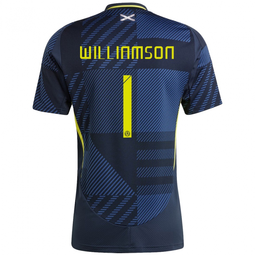 Niño Camiseta Escocia Woody Williamson #1 Azul Oscuro 1ª Equipación 24-26 La Camisa Perú