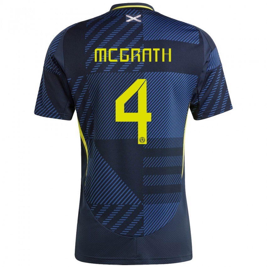 Niño Camiseta Escocia Joseph Mcgrath #4 Azul Oscuro 1ª Equipación 24-26 La Camisa Perú