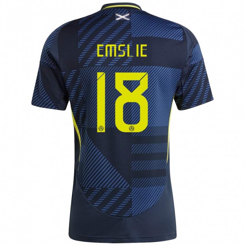 Niño Camiseta Escocia Claire Emslie #18 Azul Oscuro 1ª Equipación 24-26 La Camisa Perú