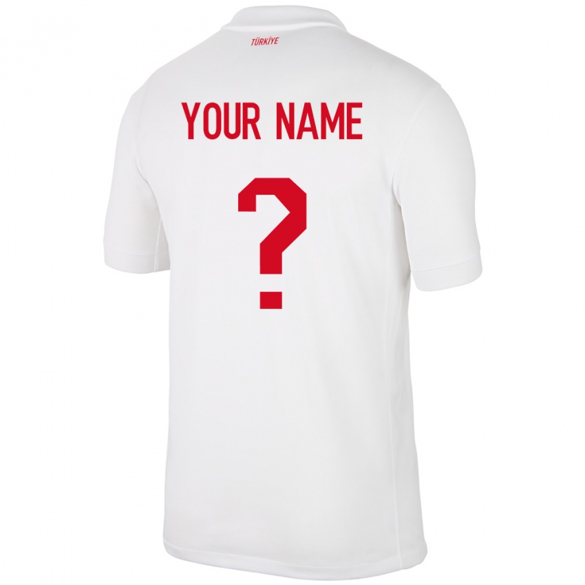 Niño Camiseta Turquía Su Nombre #0 Blanco 1ª Equipación 24-26 La Camisa Perú